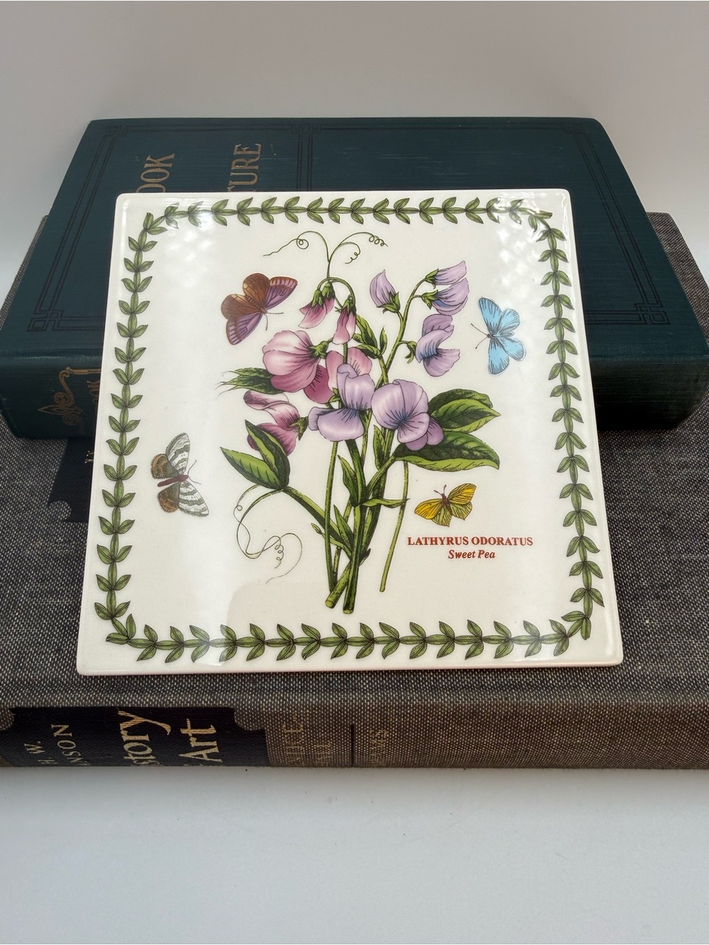 Vintage Portmeirion Botanic Garden Sweet Peas Tile Trivet